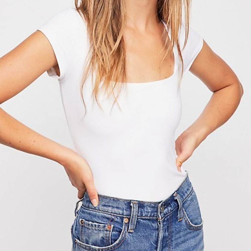 Free People Fair and Square Neck Duo Bodysuit
